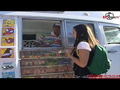 Play MP4 - Brunette teen with small natural tits fucked in a car