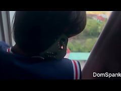 Play MP4 - Slim Asian Petite Girl fucked hard in pussy and Ass making her stand in the balcony Full video in Premium&period;