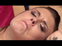 Play MP4 - Amazing blonde lesbians make out on the stairs before they go all out and take their dildos out