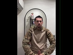 Play MP4 - militar guy jerking off in bathroom busts a thick load