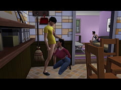 Play MP4 - Stepmother sucks off stepson while his father watches TV