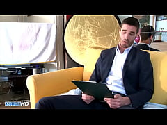 Play MP4 - straight str8 Salesman in suit trousers gets wanked his huge cock by a guy