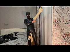 Play MP4 - Wearing long white latex gloves and masturbate