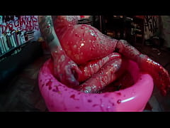 Play MP4 - Strawberry syrup enema & messy fun